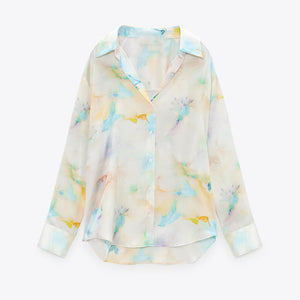 ZARA ザラフルイド タイダイ シャツマルチカラーレディース2355438