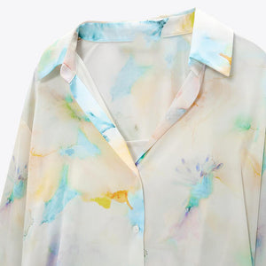 ZARA ザラフルイド タイダイ シャツマルチカラーレディース2355438