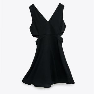 ZARA ザラカットアウト ワンピースポリエステルブラックレディース2242578