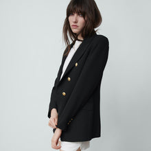 画像をギャラリービューアに読み込む, ZARA ザラテーラードダブルブレストブレザーレーヨンブラックレディース2013703