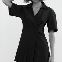 画像をギャラリービューアに読み込む, ZARA ザラストレッチ ポプリン ワンピースストレッチ ポプリン ワンピースブラックレディース7385108