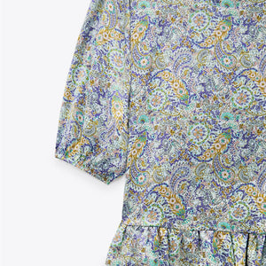 ZARA ザラプリント柄サテンワンピースマルチカラーレディース0387056