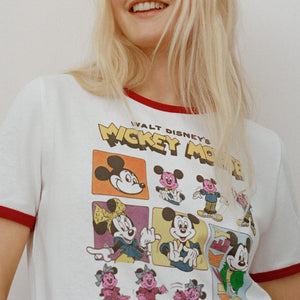 ZARA ザラミッキーマウス ディズニー Tシャツコットンホワイトレッドレディース0085365