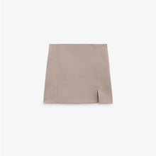 画像をギャラリービューアに読み込む, ZARA ザラスリット ミニスカートポリエステルサンドブラウンレディース4661105