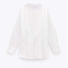画像をギャラリービューアに読み込む, ZARA ザラポプリンシャツホワイトレディース2114262