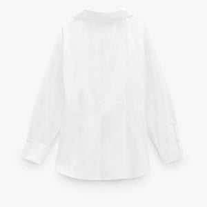 ZARA ザラポプリンシャツホワイトレディース2114262