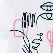 画像をギャラリービューアに読み込む, ZARA ザラエンブロイダリー ガール Ｔシャツコットンホワイトレディース0058309