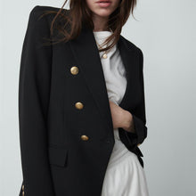 画像をギャラリービューアに読み込む, ZARA ザラテーラードダブルブレストブレザーレーヨンブラックレディース2013703