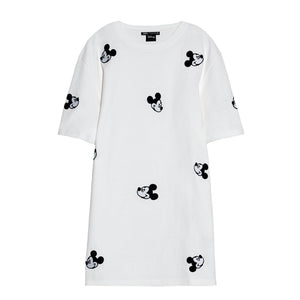 ZARA ザラミッキーマウスディズニー ワンピースコットンホワイトレディース1131323