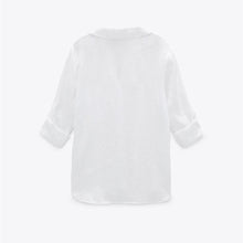 画像をギャラリービューアに読み込む, ZARA ザラベーシックリネンシャツリネンホワイトレディース2230503