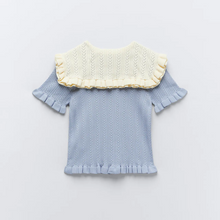 画像をギャラリービューアに読み込む, ZARA ザラコントラストニットトップスポリエステルブルーレディース5802028