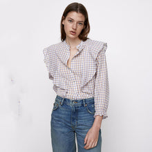 画像をギャラリービューアに読み込む, ZARA ザラテクスチャー フリルシャツエクリュレディース5216051