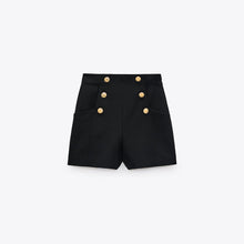 画像をギャラリービューアに読み込む, ZARA ザラボタン付きバミューダパンツポリエステルブラックレディース2037314