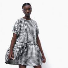 画像をギャラリービューアに読み込む, ZARA ザラギンガムチェックミニワンピースポリエステルブラックレディース0387052