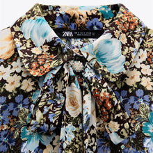 画像をギャラリービューアに読み込む, ZARA ザラクロップド丈プリント柄シャツポリエステルマルチカラーレディース8364410