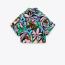 画像をギャラリービューアに読み込む, ZARA ザラプリント ポプリン シャツコットンマルチカラーレディース2457643