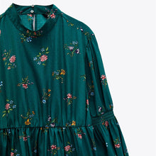 画像をギャラリービューアに読み込む, ZARA ザラプリント柄ミニワンピーステールグリーンレディース8351228