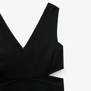 ZARA ザラカットアウト ワンピースポリエステルブラックレディース2242578