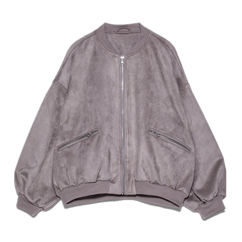 ZARA スエード風ボンバージャケット グレー  3046827