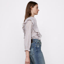 画像をギャラリービューアに読み込む, ZARA ザラテクスチャー フリルシャツエクリュレディース5216051