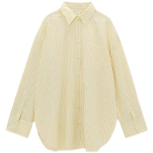 ZARA ザラポケット付きストライプＴシャツミディアムイエローレディース2190616