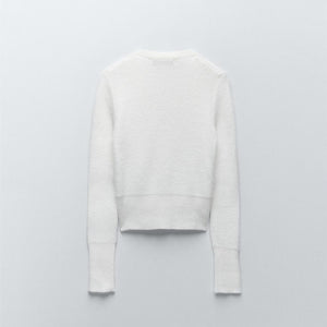 ZARA ザラソフトフィールカーディガンナイロンホワイトレディース9598108