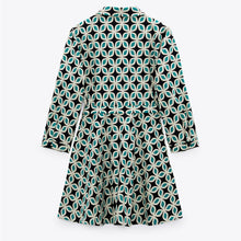 画像をギャラリービューアに読み込む, ZARA ザラベルト付きプリント柄ワンピースコットングリーンレディース4479040