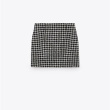 画像をギャラリービューアに読み込む, ZARA ザラストラクチャーミニスカートポリエステルホワイトブラックレディース4886065