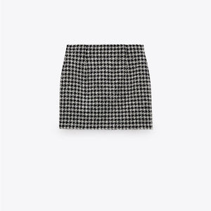 ZARA ザラストラクチャーミニスカートポリエステルホワイトブラックレディース4886065