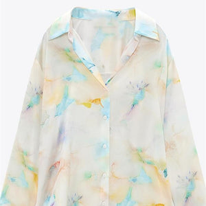 ZARA ザラフルイド タイダイ シャツマルチカラーレディース2355438