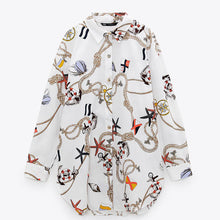 画像をギャラリービューアに読み込む, ZARA ザラオーバーサイズ プリント シャツコットンホワイトレディース2669432
