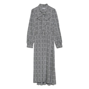 ZARA ザラ　チェック柄　プリーツ　ロングワンピース 2020新品　秋向け 2057006