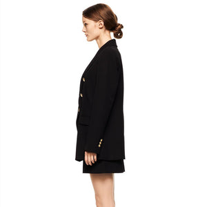 ZARA ザラボタン付きバミューダパンツポリエステルブラックレディース2037314