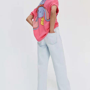 ZARA ザラダンボディズニースウェットシャツコットンフクシアレディース1165106