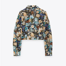 画像をギャラリービューアに読み込む, ZARA ザラクロップド丈プリント柄シャツポリエステルマルチカラーレディース8364410