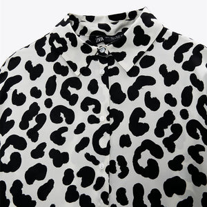 ZARA ザラサテン地シャツポリエステルホワイトブラックレディース2535308