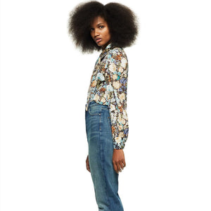 ZARA ザラクロップド丈プリント柄シャツポリエステルマルチカラーレディース8364410