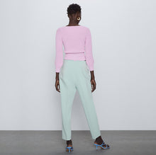 画像をギャラリービューアに読み込む, ZARA ザラ ハイウエストパンツ グリーン カジュアル グリーン 7102032