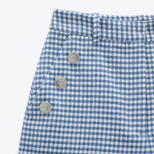 画像をギャラリービューアに読み込む, ZARA ザラボタン付きバミューダパンツコットン青色白色レディース2059362