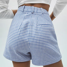 画像をギャラリービューアに読み込む, ZARA ザラボタン付きバミューダパンツコットン青色白色レディース2059362