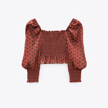 画像をギャラリービューアに読み込む, ZARA ザラサテン風ドット柄トップスマルチカラーレディース8484364