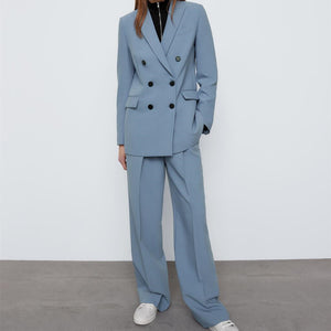ZARA ザラワイドパンツポリエステル空色レディース2761047