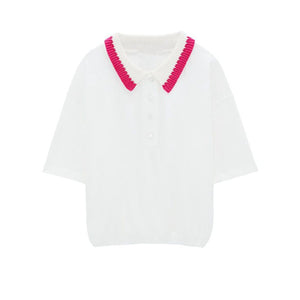 ZARA ザラコントラストＴシャツ ホワイトレディース1930043
