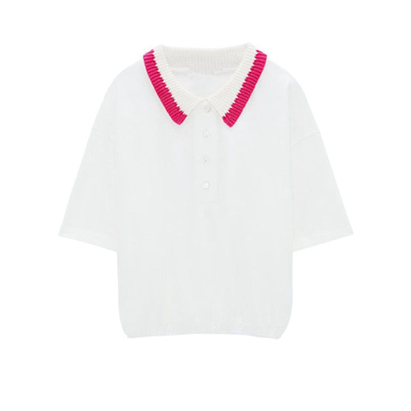 ZARA ザラコントラストＴシャツ ホワイトレディース1930043