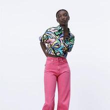 画像をギャラリービューアに読み込む, ZARA ザラプリント ポプリン シャツコットンマルチカラーレディース2457643