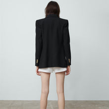 画像をギャラリービューアに読み込む, ZARA ザラテーラードダブルブレストブレザーレーヨンブラックレディース2013703