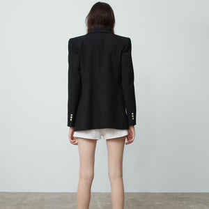 ZARA ザラテーラードダブルブレストブレザーレーヨンブラックレディース2013703
