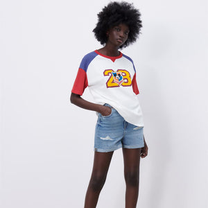 ZARA ザラミッキーマウス ディズニー Tシャツレッドレディース1443102
