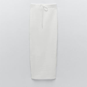 ZARA ザラプラッシュ地スカートエクリュレディース5584502