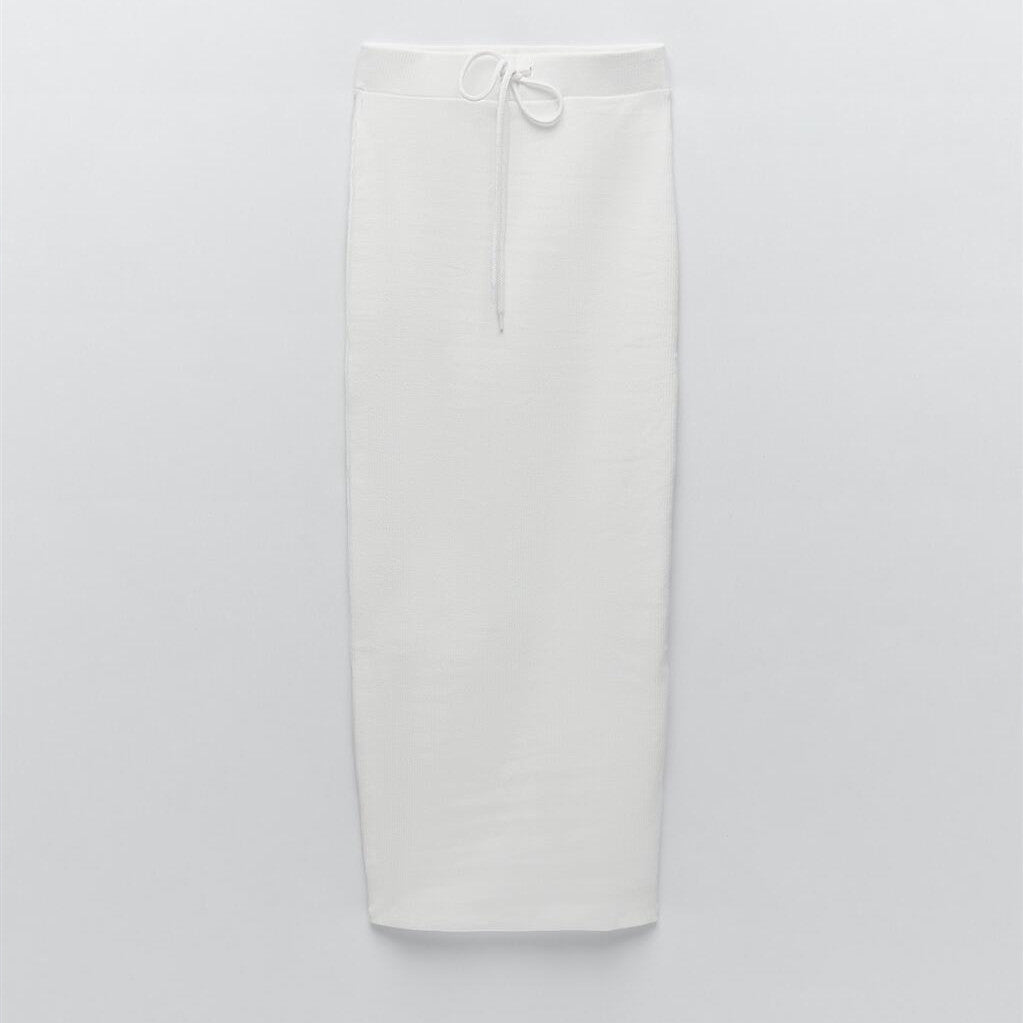 ZARA ザラプラッシュ地スカートエクリュレディース5584502